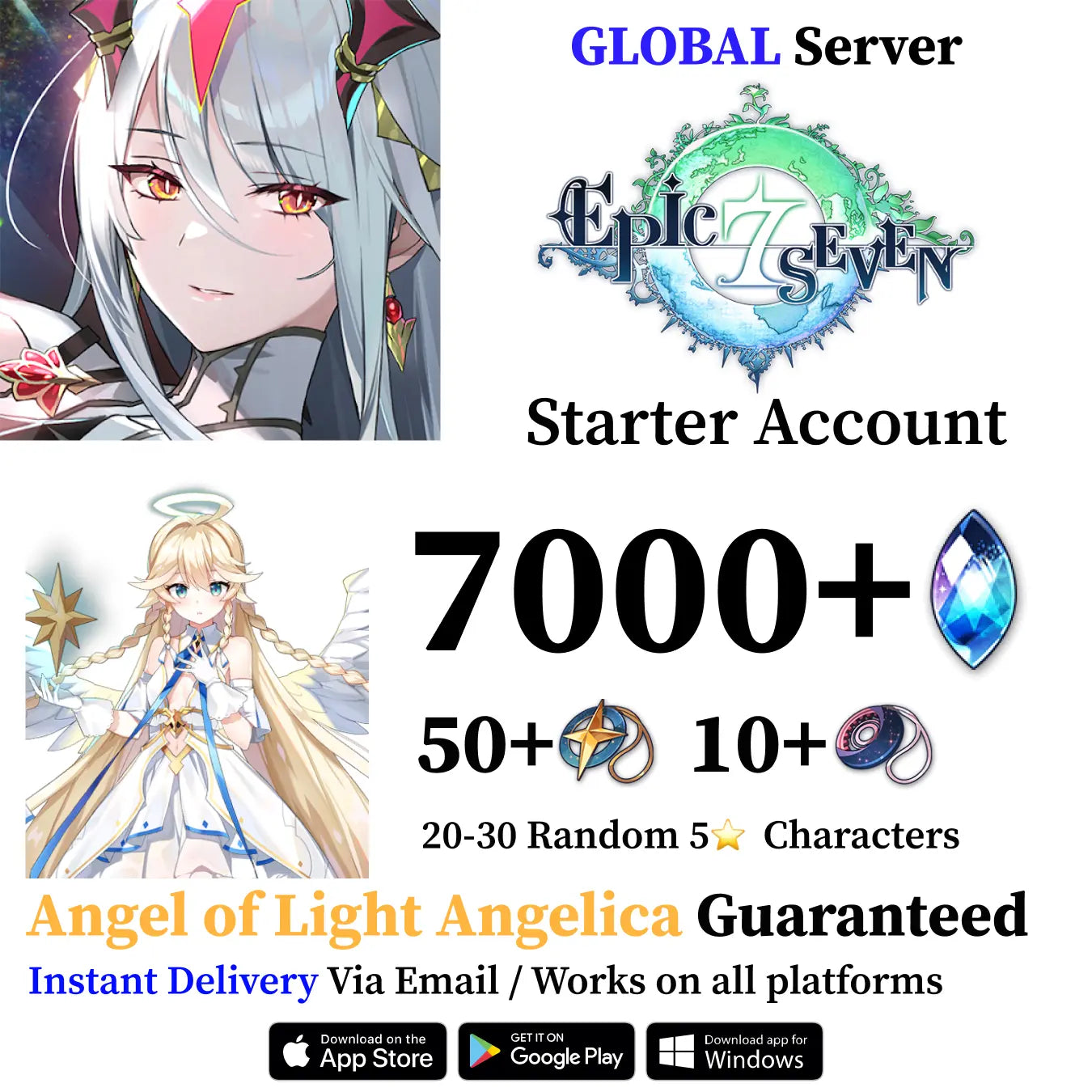 Angel of Light Angelica Epic Seven Starter Account [Global]