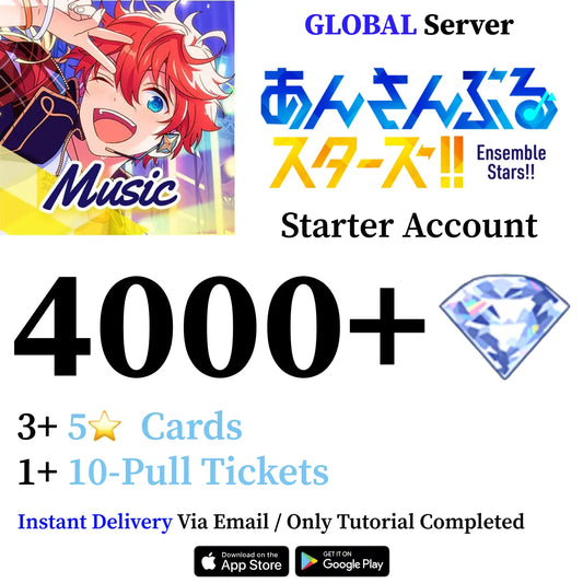 Ensemble Stars Music Enstars Reroll Starter Account with 4000+ Gems [Japan]