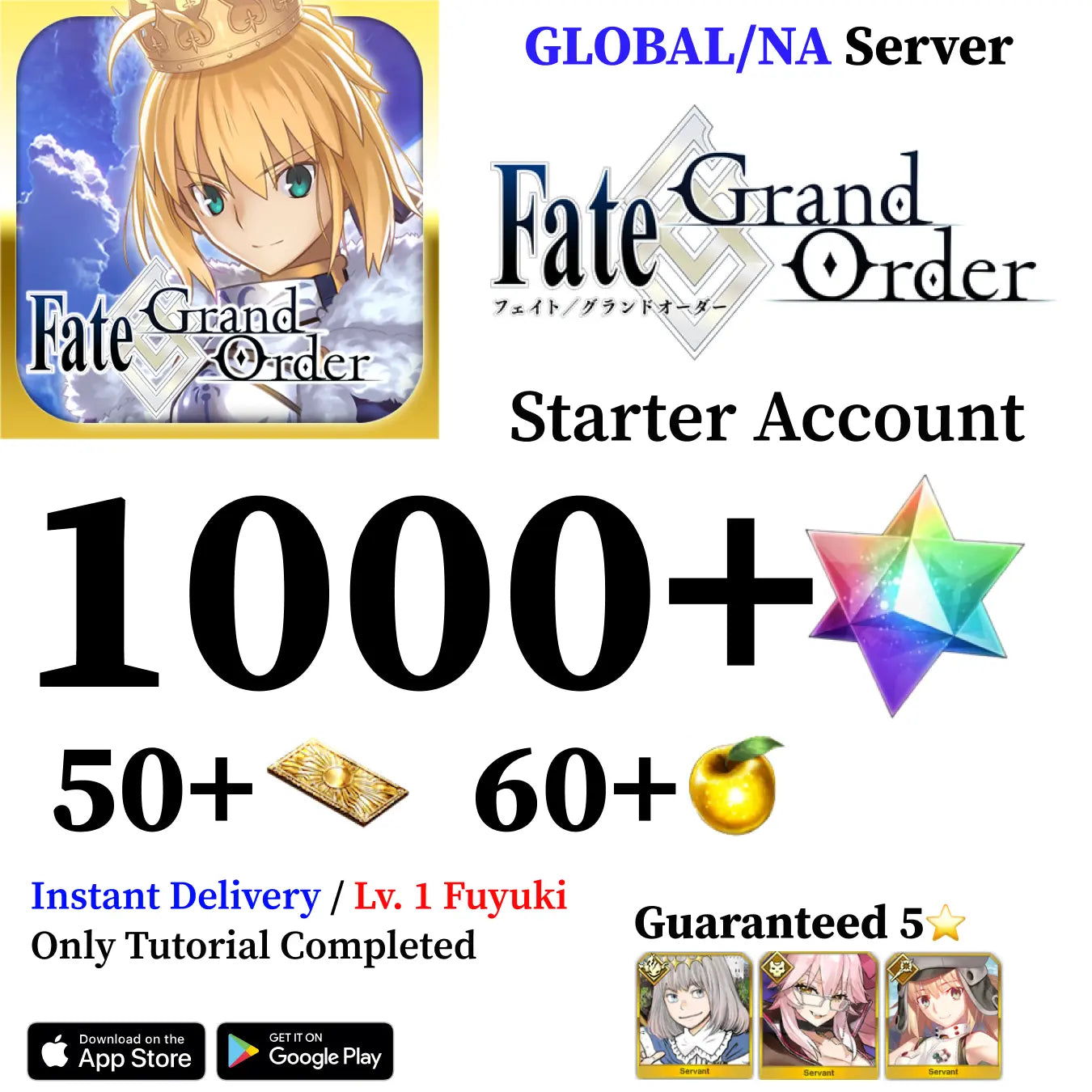 Fate Grand Order Starter Account with 700+ SQ [Global]