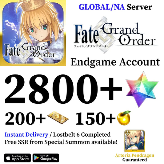 Fate Grand Order Reroll Account with 2450+ SQ [Global]