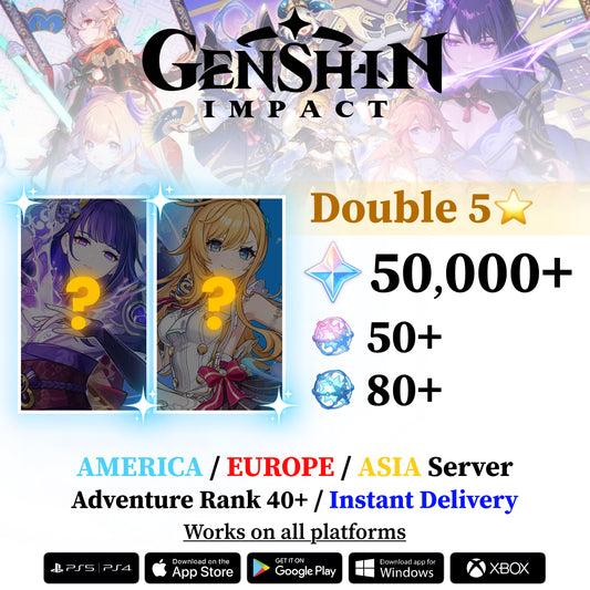 Genshin Reroll Account with Double Limited and Wishes