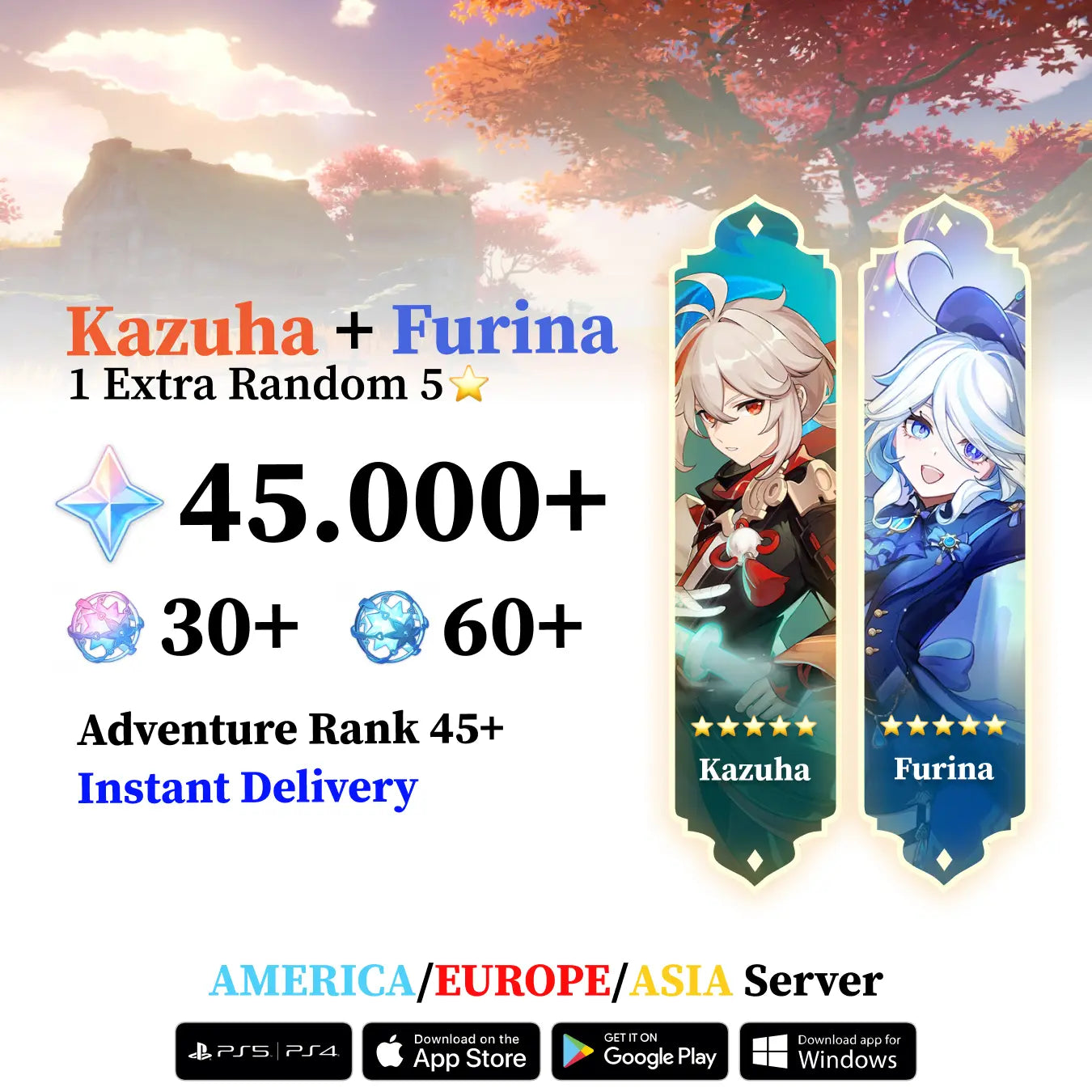 Kazuha Reroll Account with 30.000 Primogems