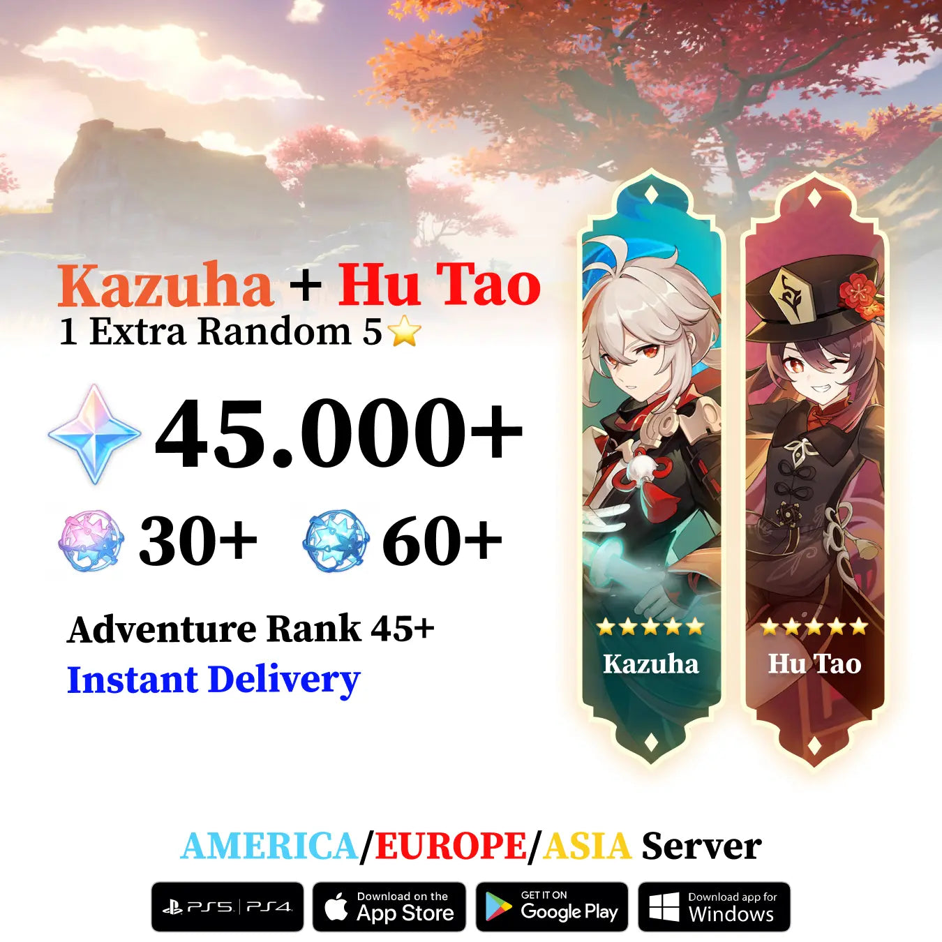 Kazuha Reroll Account with 30.000 Primogems