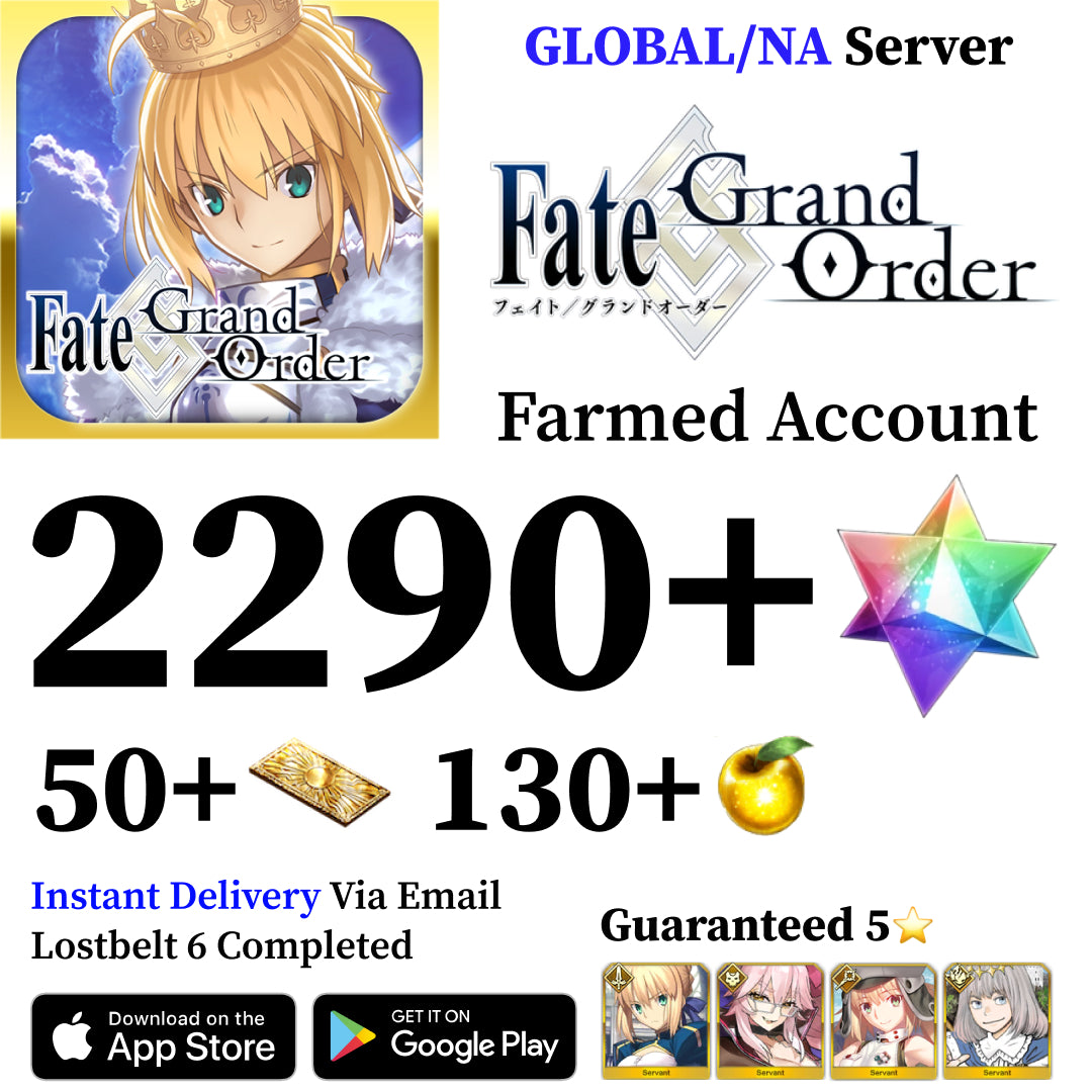 Fate Grand Order Waver Reroll Account with 2290+ SQ [Global]