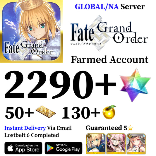 Fate Grand Order Reroll Account with 2290+ SQ [Global]