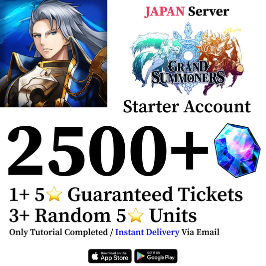 Grand Summoners Starter Account with 2500 Gems [Japan]