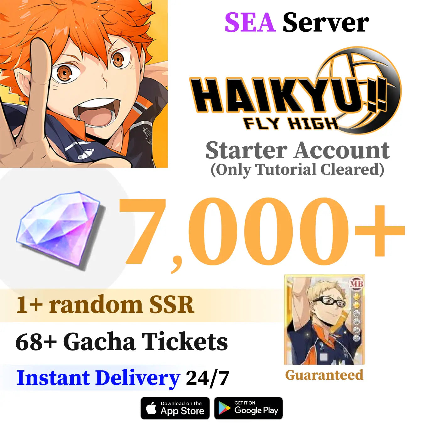 HAIKYU!! FLY HIGH Starter Account with Diamonds [SEA]