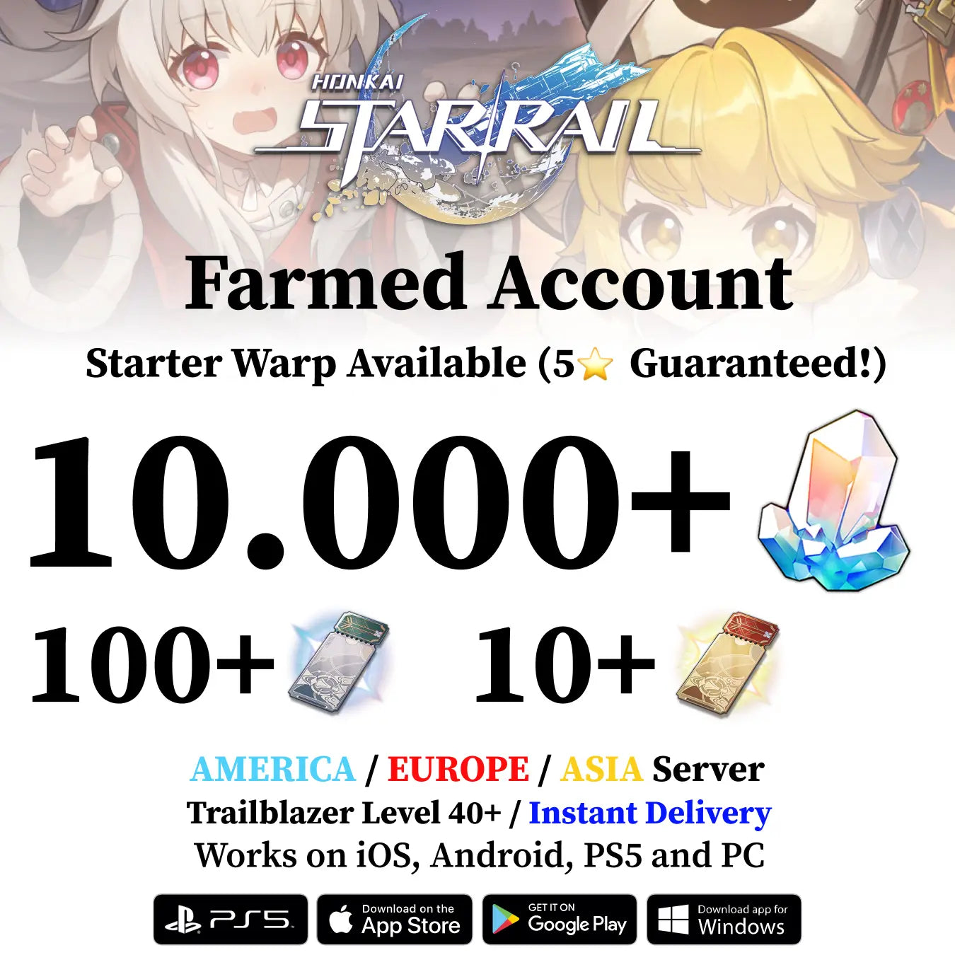 Honkai Star Rail Starter Account with Stellar Jades