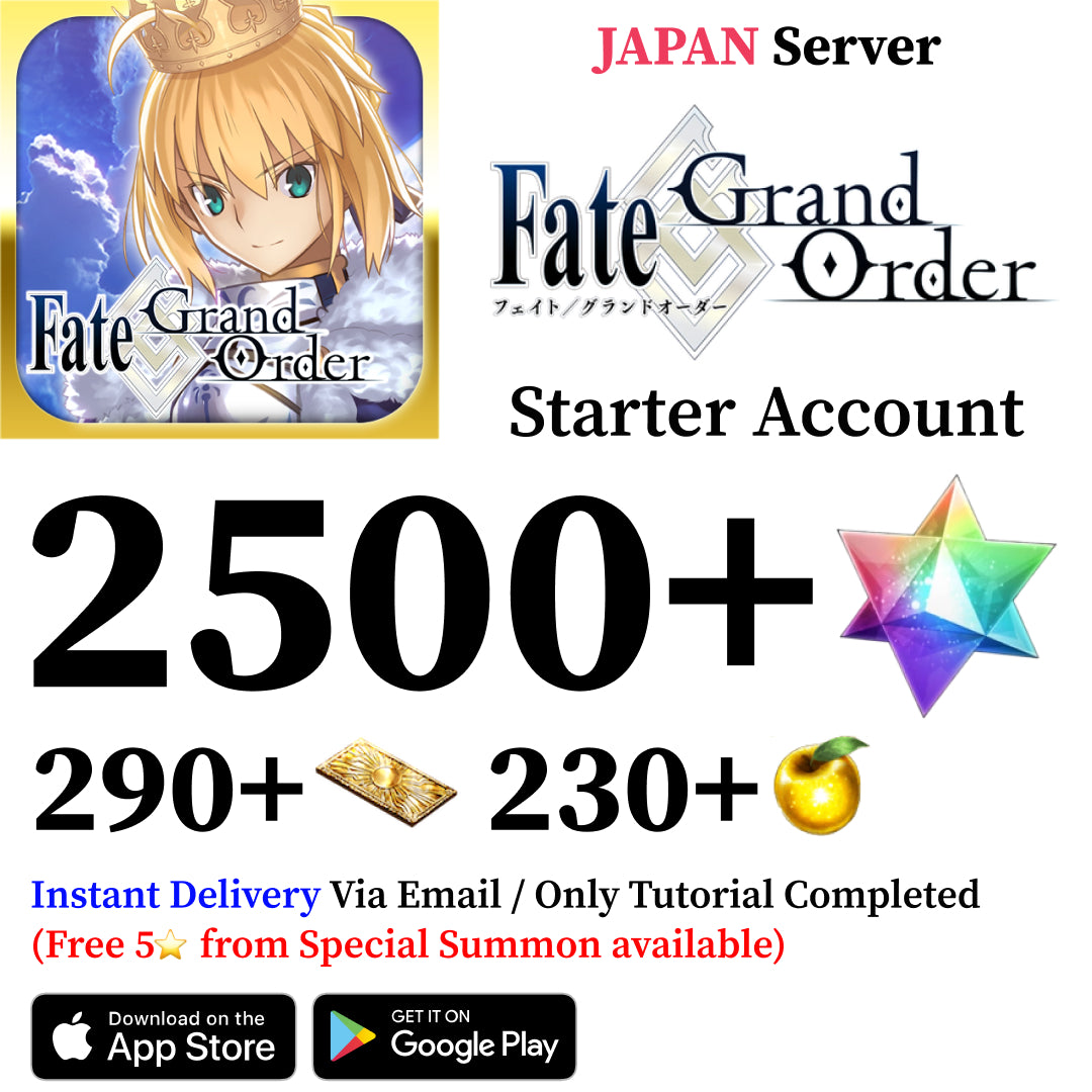 Fate Grand Order Starter Account with 2500+ SQ [Japan]