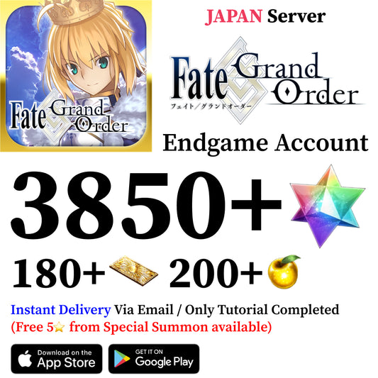 Fate Grand Order Reroll Account with 3850+ SQ [Japan]