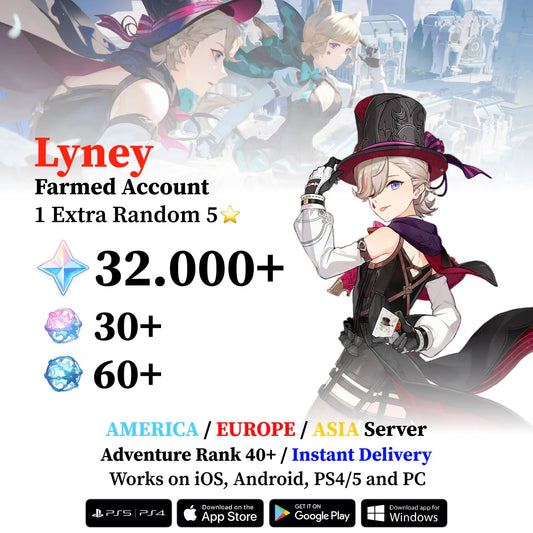 Lyney Reroll Account with 30.000 Primogems