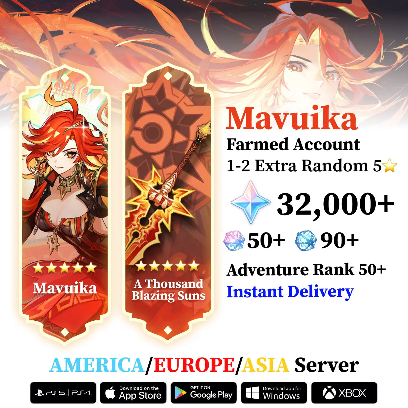 Mavuika with Signature Weapon and Wishes