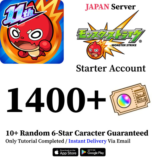 Monster Strike Starter Account with 1400+ Orbs [Japan]