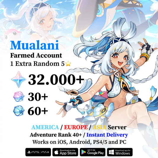 Mualani Reroll Account with 30.000 Primogems