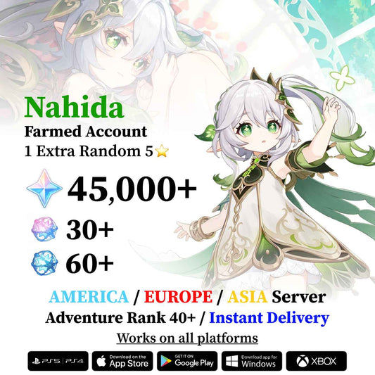 Nahida Reroll Account with 30.000 Primogems