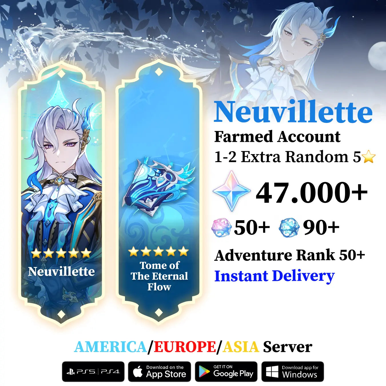 Neuvillette with Signature Weapon and Wishes