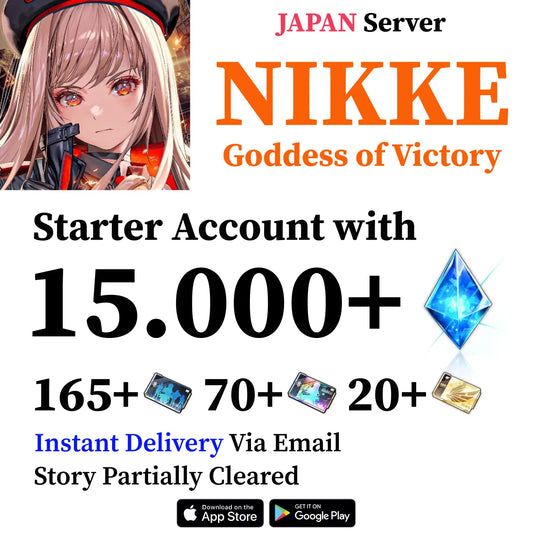 NIKKE Starter Reroll Account 15000+ Gems [JAPAN]