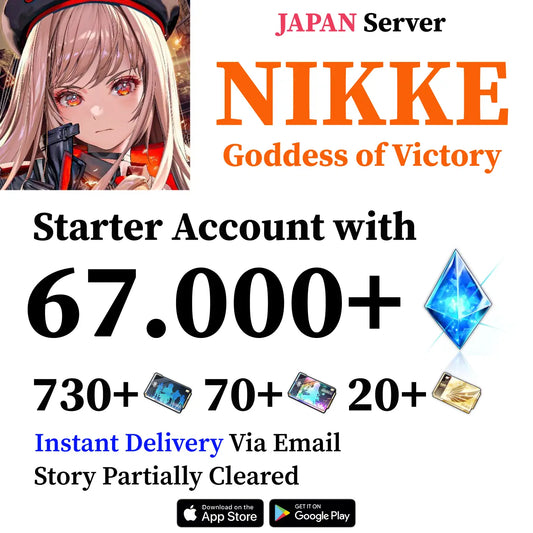 NIKKE Starter Reroll Account 67000+ Gems [JAPAN]