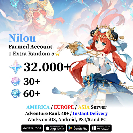 Nilou Reroll Account with 30.000 Primogems