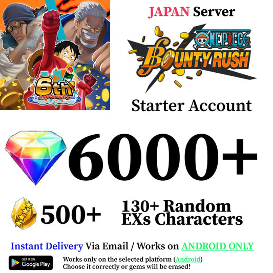 One Piece Bounty Rush Starter Reroll Account [Japan - Android]