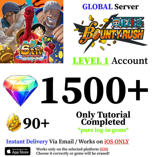 One Piece Bounty Rush Level 1 Reroll Account [Global - iOS]