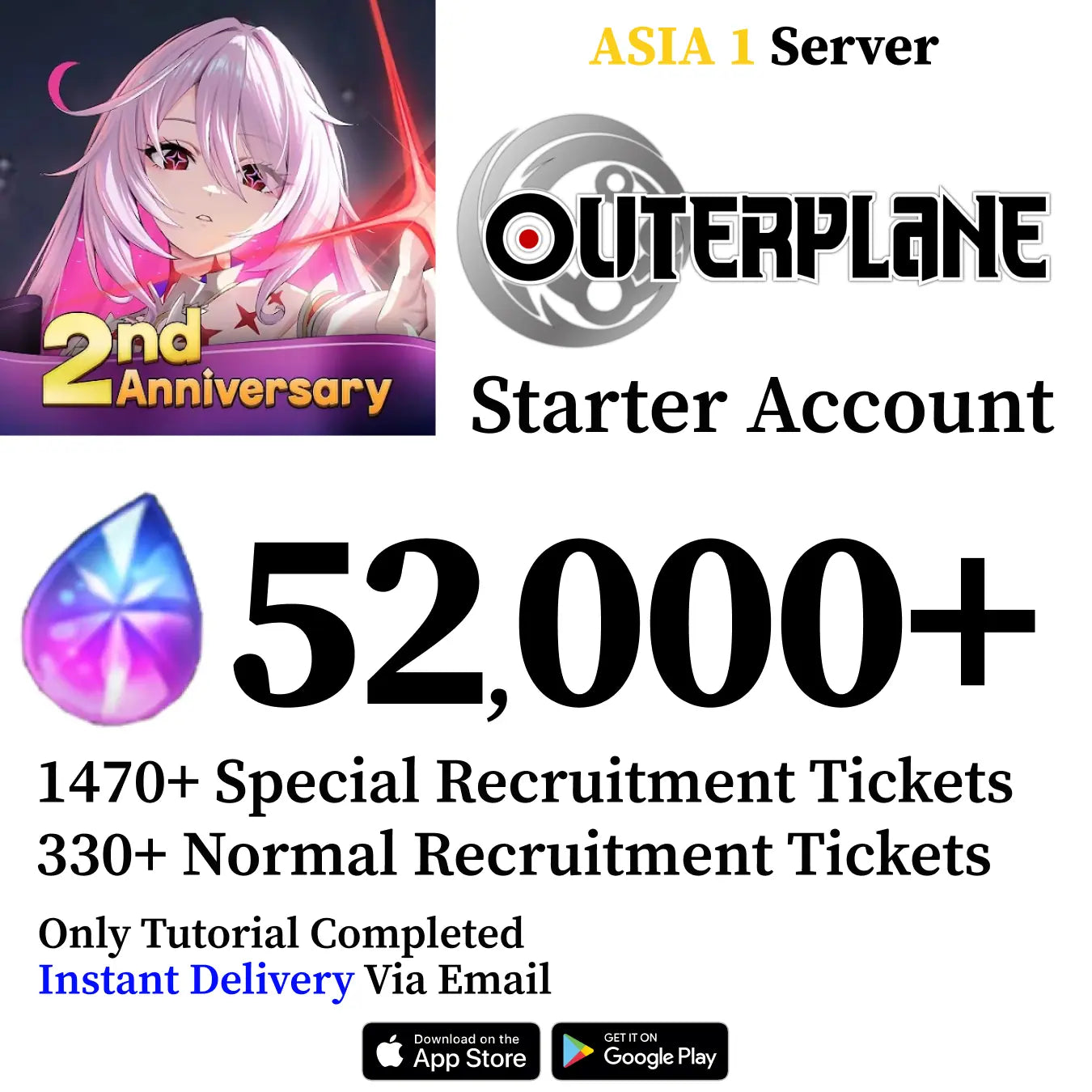 OUTERPLANE Starter Reroll Account [ASIA]
