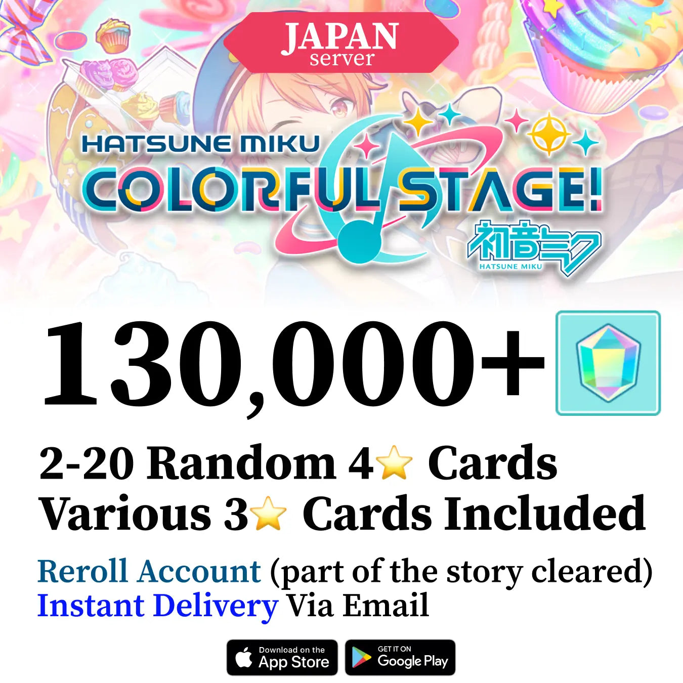Project Sekai Account with 130,000+ Crystals [JAPAN] [BUY 2 GET 3]