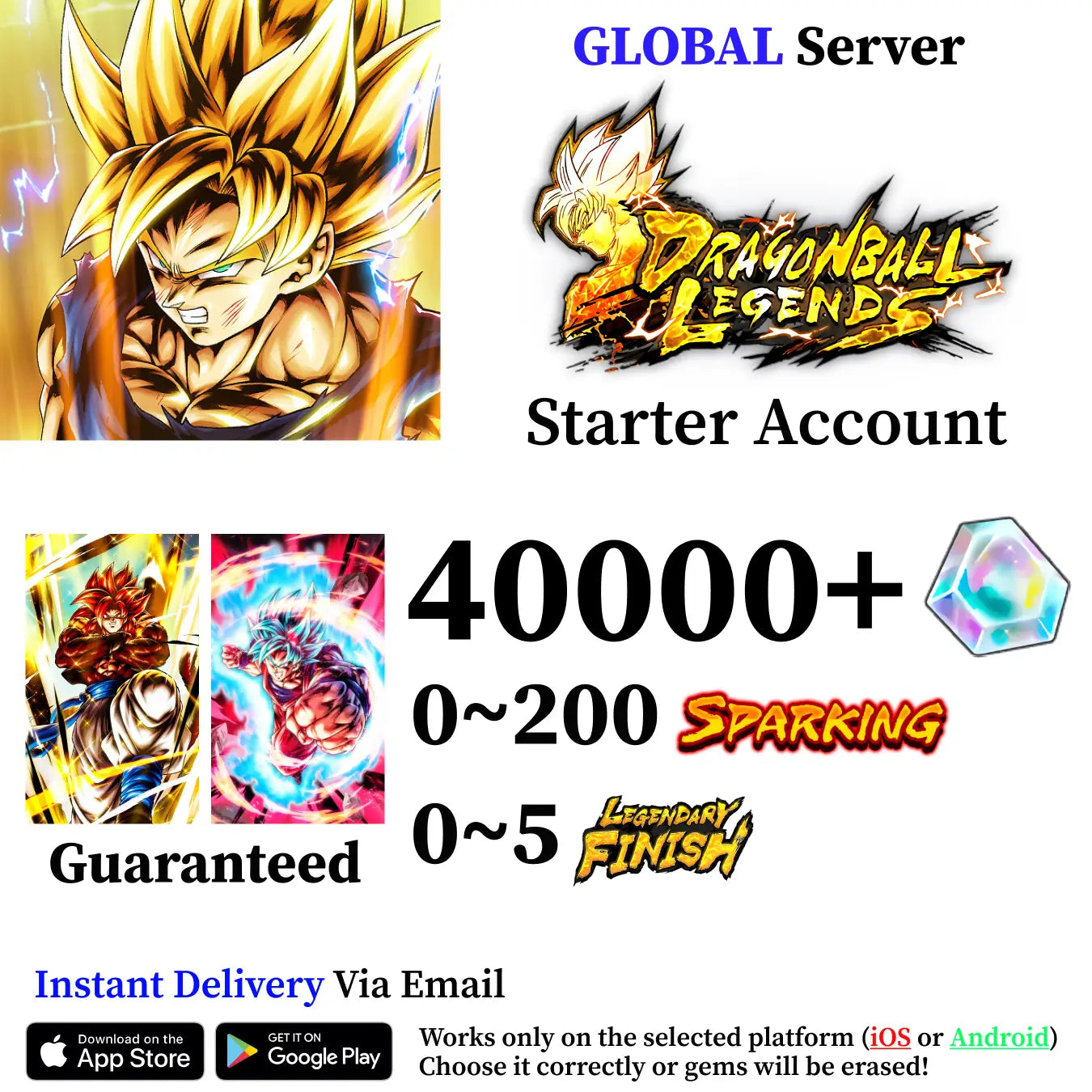 Dragon Ball Legends Ultra SSJ4 Gogeta with Super Saiyan God SS Kaioken Goku Account