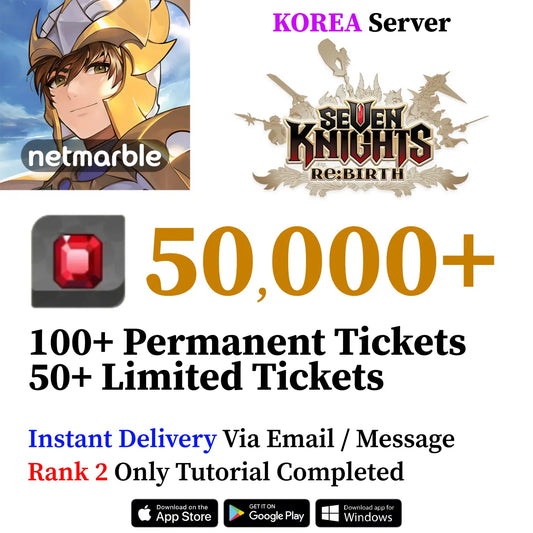 Seven Knights Re:Birth Starter Accounts | Ruby & Tickets (KOREA)