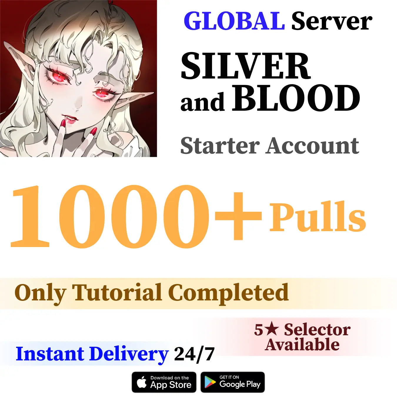 SILVER and BLOOD Starter Account with 1000+ Pulls [Global]