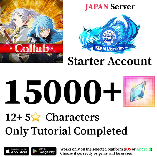 SLIME ISEKAI Memories Starter Reroll Account with Crystals [Japan]