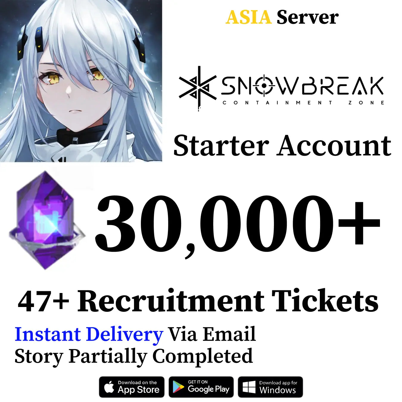 Snowbreak: Containment Zone Farmed Reroll Account with DigiCash [Global/Asia]
