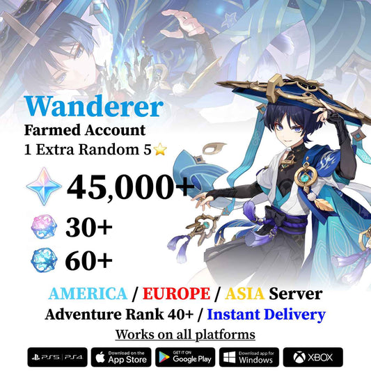 Wanderer Reroll Account with Primogems