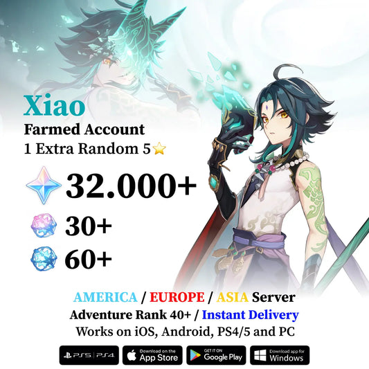 Xiao Reroll Account with 30.000 Primogems