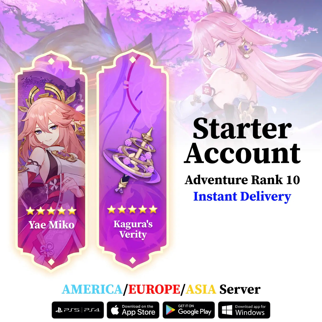 Yae Miko with Kagura's Verity - Genshin Reroll Account