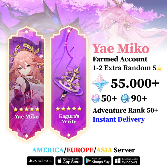 Yae Miko with Signature Weapon and Wishes