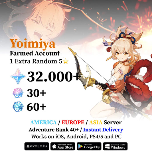 Yoimiya Reroll Account with 30.000 Primogems