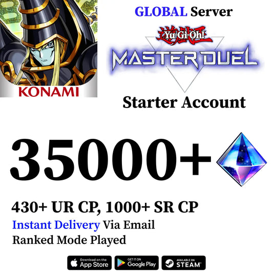 Yu-Gi-Oh! Master Duel Starter Account with 35000+ Gems [Global]