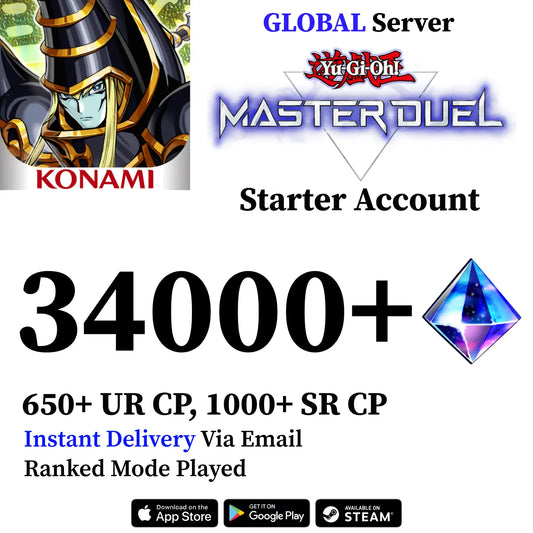 Yu-Gi-Oh! Master Duel Starter Account with 34000+ Gems [Global]