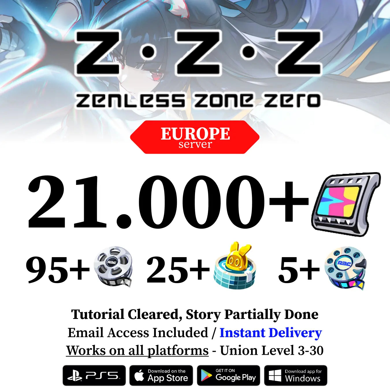 Zenless Zone Zero Reroll Account with Polychrome