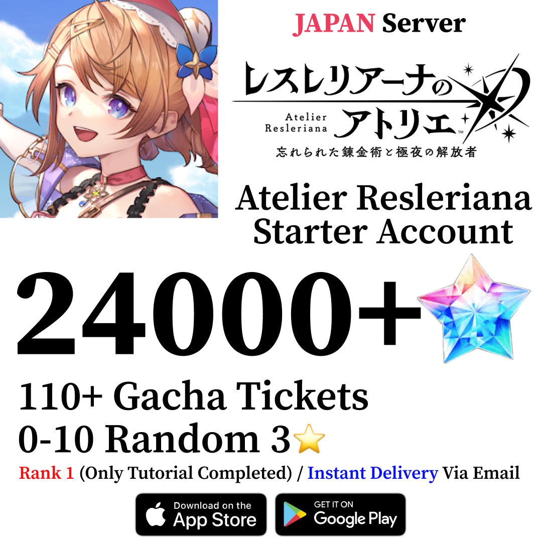 Atelier Resleriana Starter Account with 24000 Gems [Japan] - Genshin Accounts