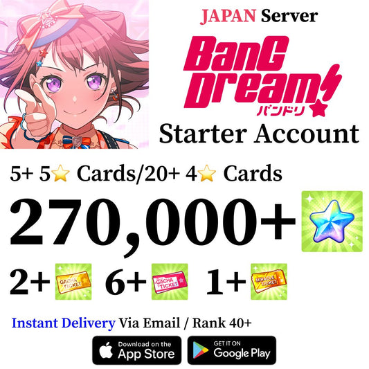 BanG Dream Bandori Starter Reroll Account wtih 270,000+ Gems [Japan] - Genshin Accounts