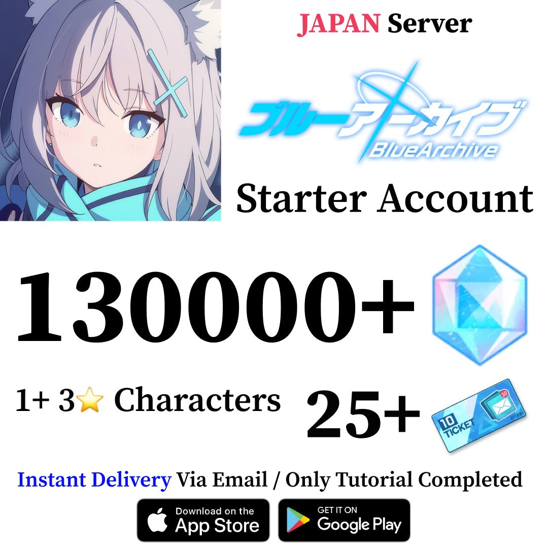 Blue Archive Starter Reroll Account with 130,000 Gems [Japan] - Genshin Accounts