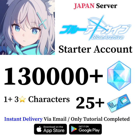 Blue Archive Starter Reroll Account with 130,000 Gems [Japan] - Genshin Accounts