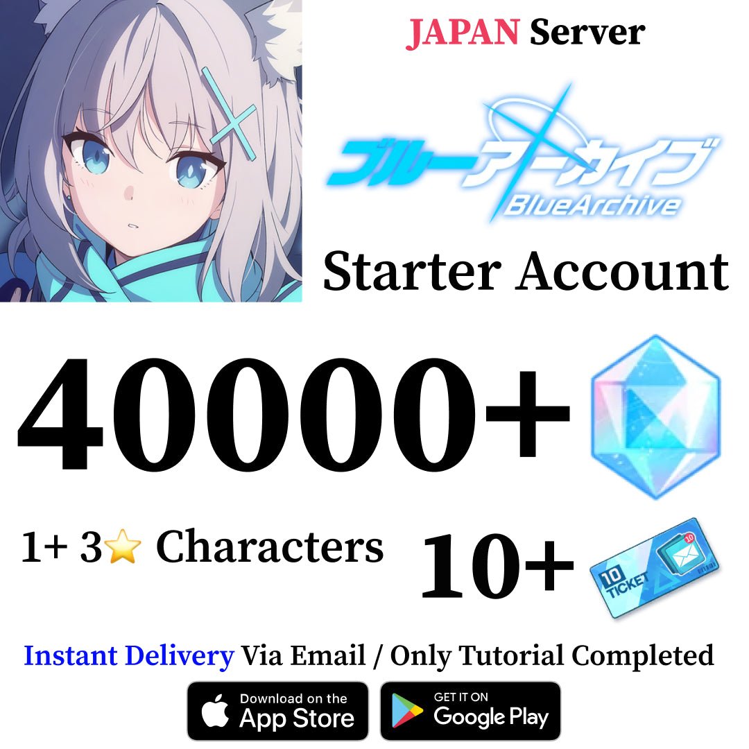 Blue Archive Starter Reroll Account with 40,000 Gems [Japan] - Genshin Accounts