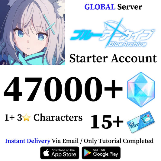 Blue Archive Starter Reroll Account with 47,000 Gems [Global] - Genshin Accounts