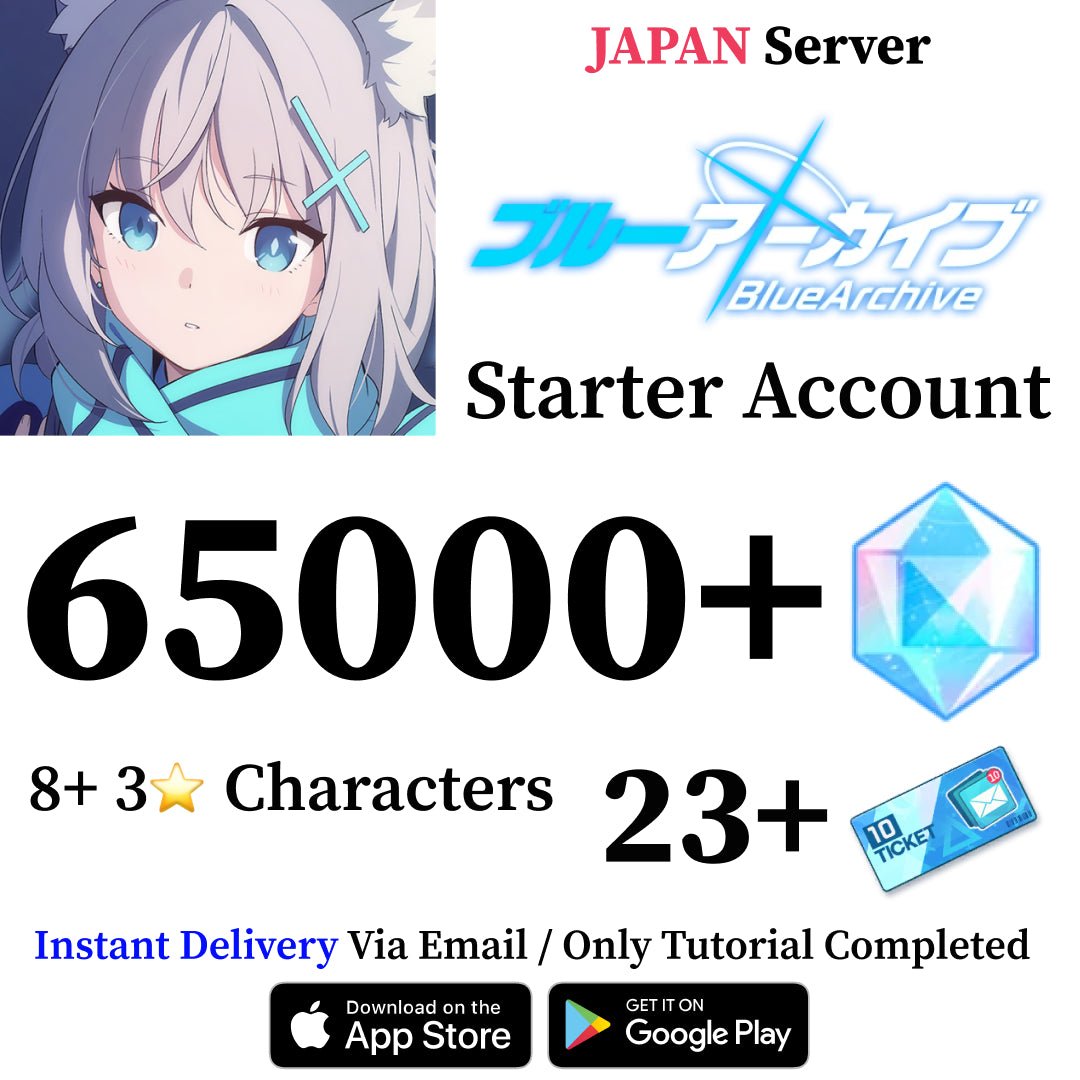 Blue Archive Starter Reroll Account with 65,000 Gems [Japan] - Genshin Accounts