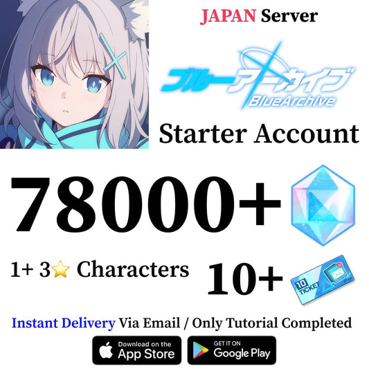 Blue Archive Starter Reroll Account with 78,000 Gems [Japan] - Genshin Accounts