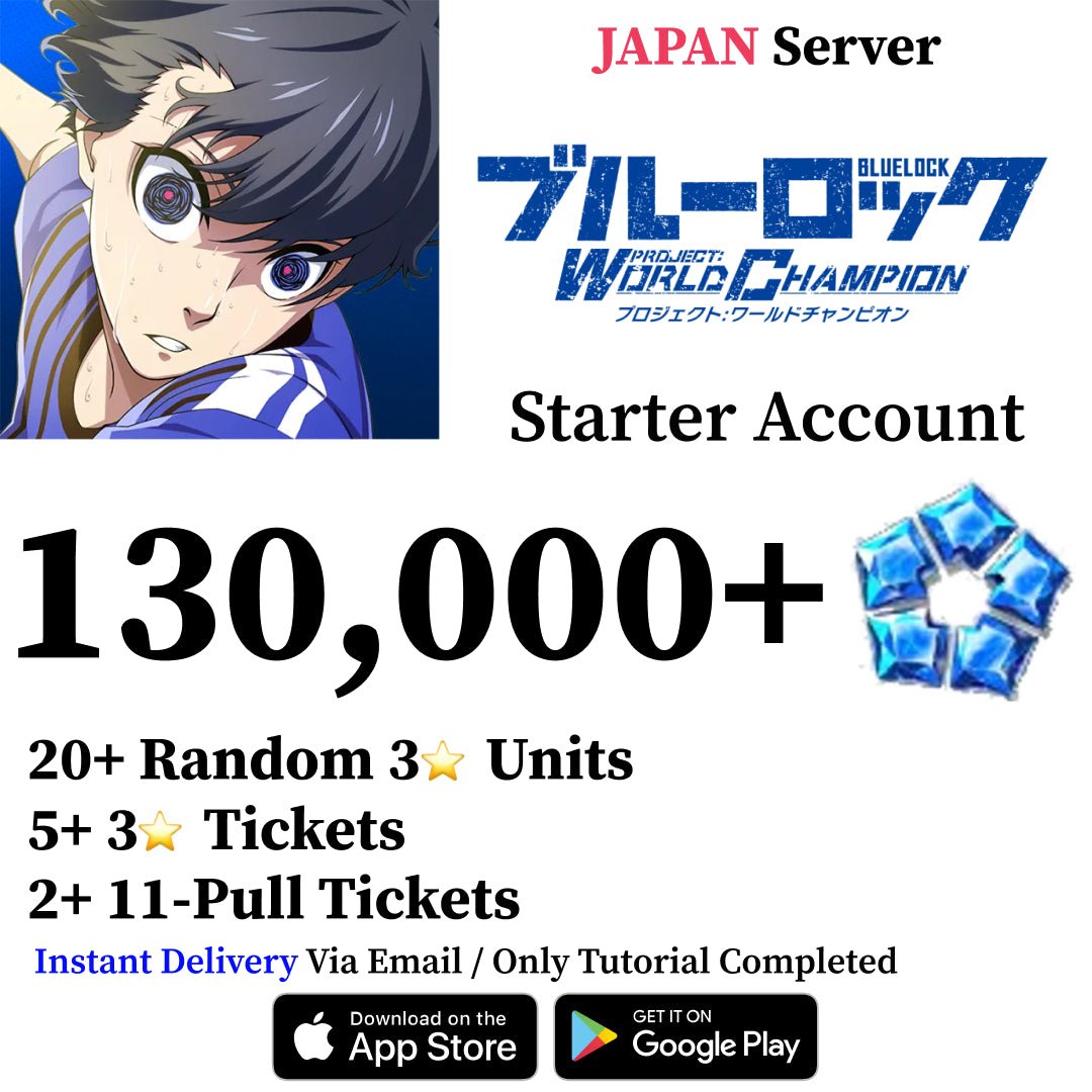 BLUE LOCK Starter Account with 130000+ Gems [Japan] - Genshin Accounts