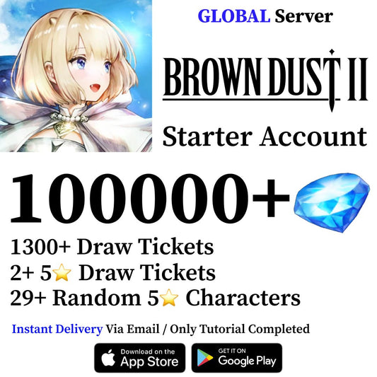 Brown Dust 2 Starter Reroll Account with 100000 Gems [Global] - Genshin Accounts